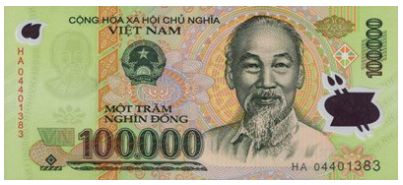 Traveling in Vietnam 100K note